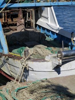 Fishing boat docked at the port of La Spezia, Italy