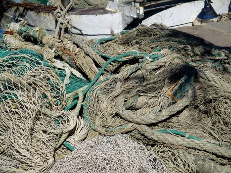 fishing nets on boat
