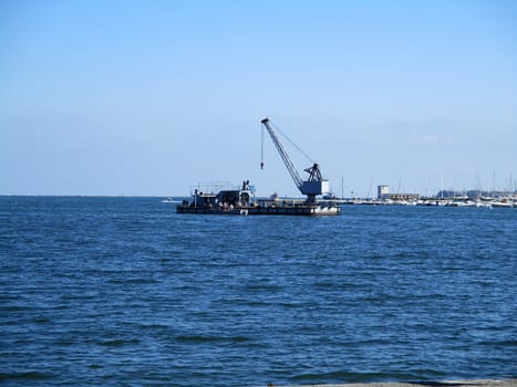 Port of La Spezia, barge for towing and repair boats