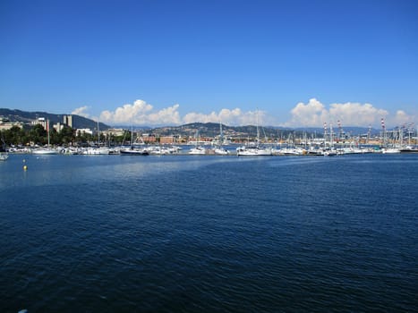 small boats moored in the port of La Spezia; northern Italy