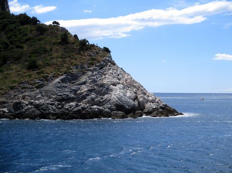 top view of the coastline around Portovenere, Liguria, italy