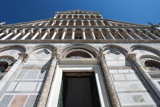 bottom view of the Cathedral of Pisa, Tuscany, Italy