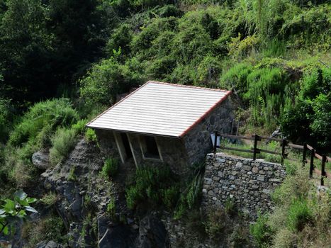 dilapidated house on the creek in Vernazza, 5 Terre Gulf, Liguria, Italy