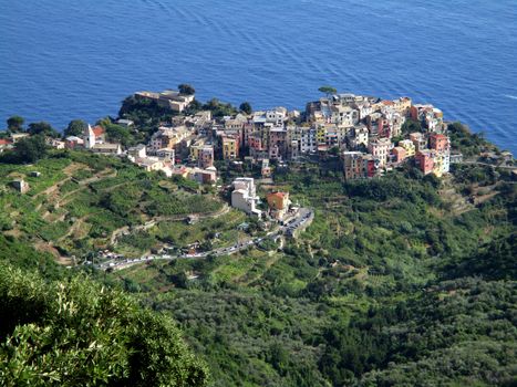 top view of the gulf of 5 Terre, Liguria, Italy