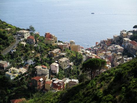 top view of the gulf of 5 Terre, Liguria, Italy
