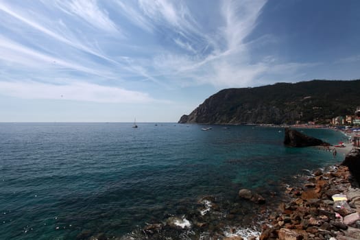 view of the gulf of Monterosso, 5 Terre, Liguria, Italy