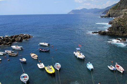 boats in the shed, the Gulf of the 5 lands. Italy