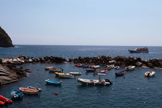 boats in the shed, the Gulf of the 5 lands. Italy