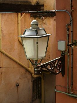 old lantern in the ancient village of the 5 lands. Italy