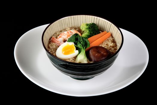 dish of Japanese cuisine meat, rice, fish and vegetables