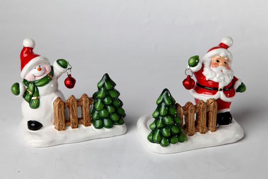 christmas decorations for table on a white background