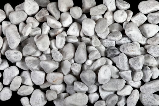 Group of small grey stones for decoration engineering