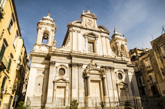 Facade of the Church of the Girolamini, Naples, Italy