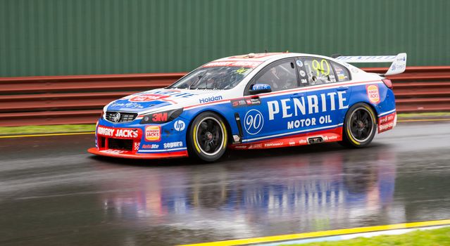 MELBOURNE/AUSTRALIA - SEPTEMBER 17, 2016: Supercars Race 20 -  Sandown 500 'Retro' Endurance race at Sandown raceway.