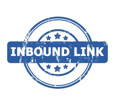 Inbound Link Stamp with stars isolated on a white background.