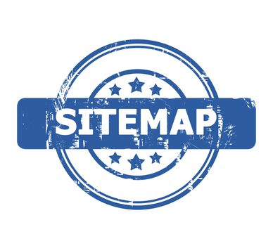 Sitemap Stamp with stars isolated on a white background.