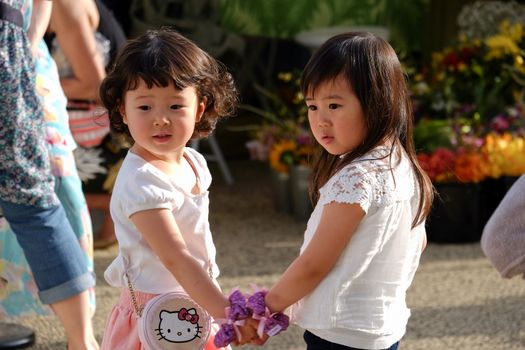 2children at the Lei Aloha Festival in kinkicho park;3May 2015