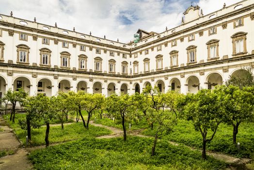 the convent and the Cloister of Gerolamini complex in Naples, Italy