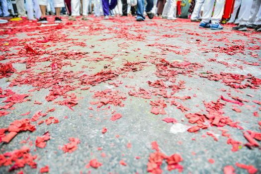 The leavings  firecrackers on floor for background