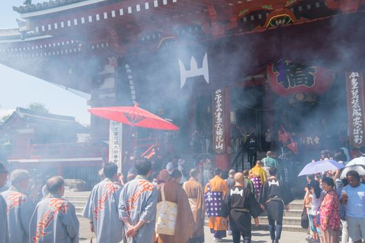 The Sensoji Buddhist Temple is the symbol of Asakusa,Tokyo,Japan;July 18,2016