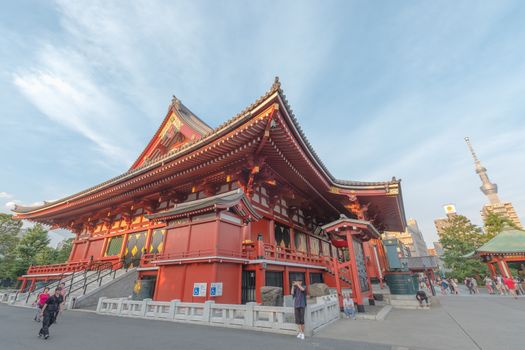 Tourists and sightseers wander around Sensoji Temple on July 3,2016 in Tokyo,Japan