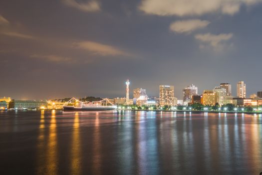 Yokohama city in Japan at night