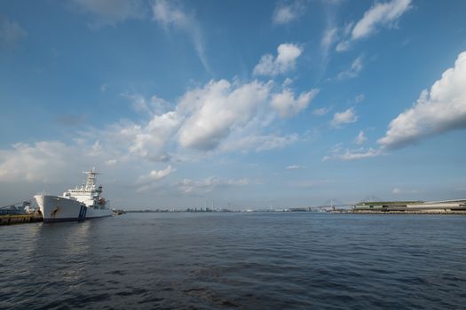 Yokohama Bay in Japan ,skyline