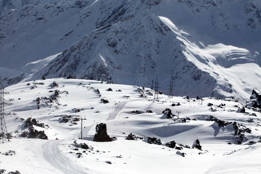 View on Elbrus Mount - the highest point of Europe. Russia. Caucasus.
