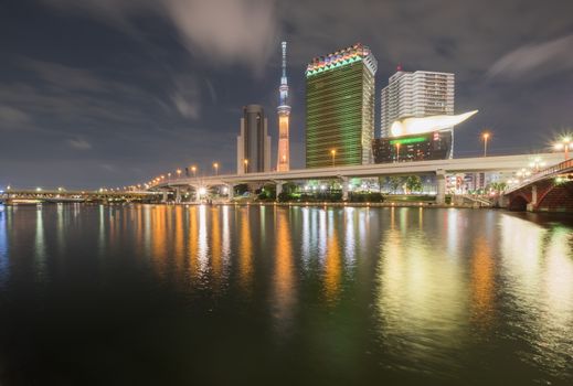 Tokyo sky tree at night