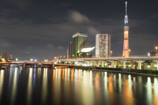 Tokyo sky tree at night