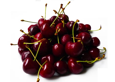 natural cherry fruit on white background