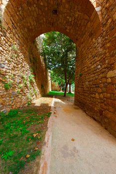Archway in the Wall in Medieval Portuguese City of Logos 