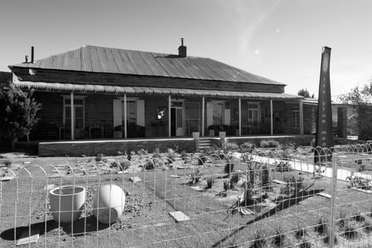 Black and white  house in the Karoo