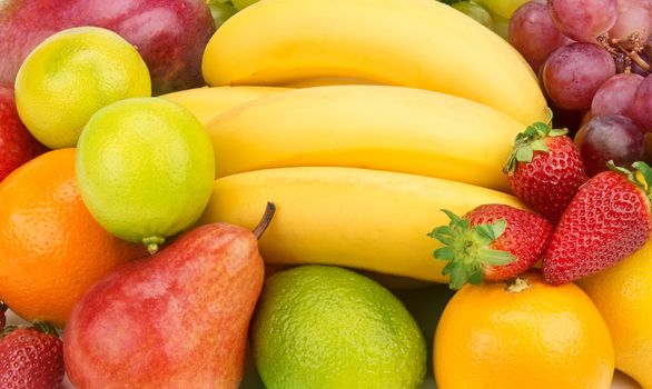 Multicolored background of fruits and berries