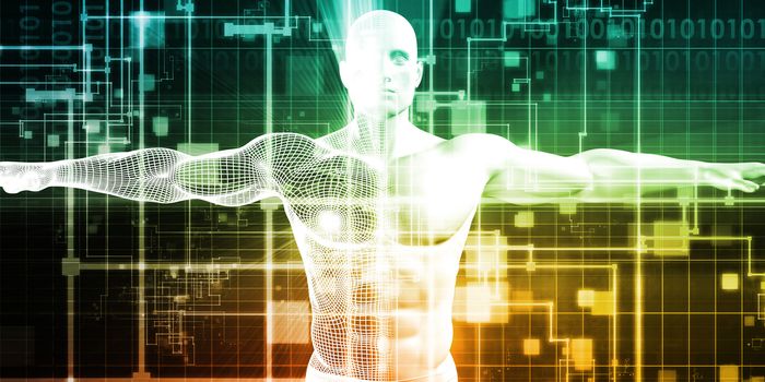 Healthcare Technology and Medical Scan of a Body Diagnosis