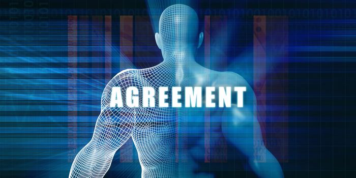 Agreement as a Futuristic Concept Abstract Background