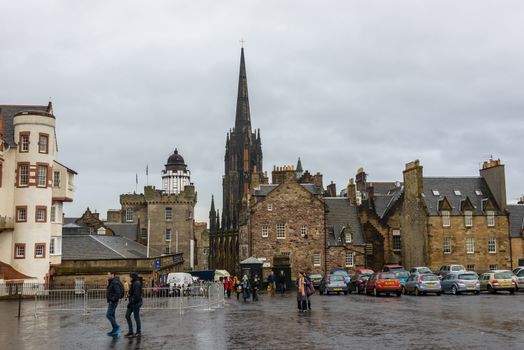 EDINBURGH, SCOTLAND - CIRCA NOVEMBER 2012: The Edinburgh Castle Esplanade