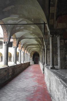 ancient architecture in the city of Bergamo, Italy
