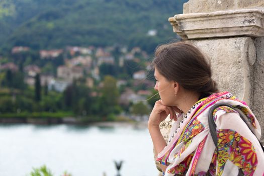 woman looking over Lake Maggiore and the Borromean Islands