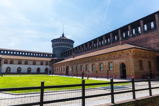 ancient architecture in the city of Bergamo, Italy