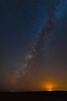 landscape desert night and the starry sky