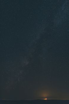 landscape desert night and the starry sky