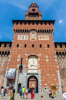 MILAN, ITALY - AUGUST 03, 2016: Sforza's Castle in Milan, Italy.