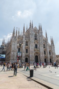 MILAN, ITALY - AUGUST 03, 2016 : View of Milan Cathedral - Duomo di Milan on August 03, 2016.
