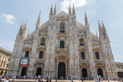MILAN, ITALY - AUGUST 03, 2016 : View of Milan Cathedral - Duomo di Milan on August 03, 2016.