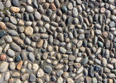 Background or texture of a cobblestone pavement