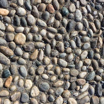 Background or texture of a cobblestone pavement