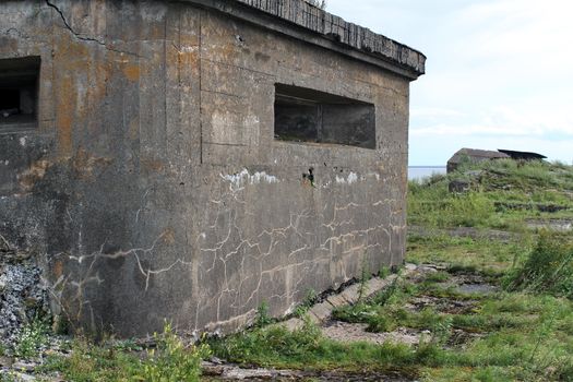 gun turret fort Totleben sea in the Baltic Sea