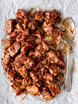 close up of rustic american barbecued pork