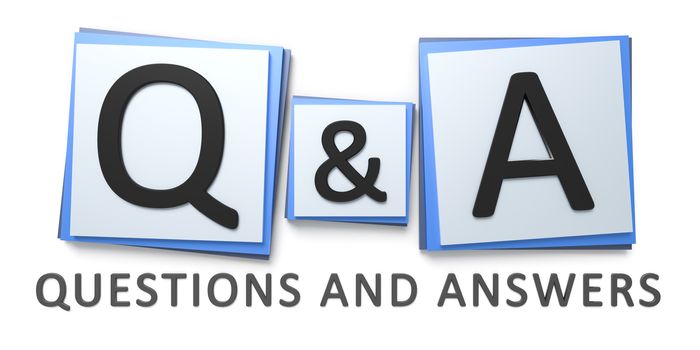 3d rendering of a questions and answers sign